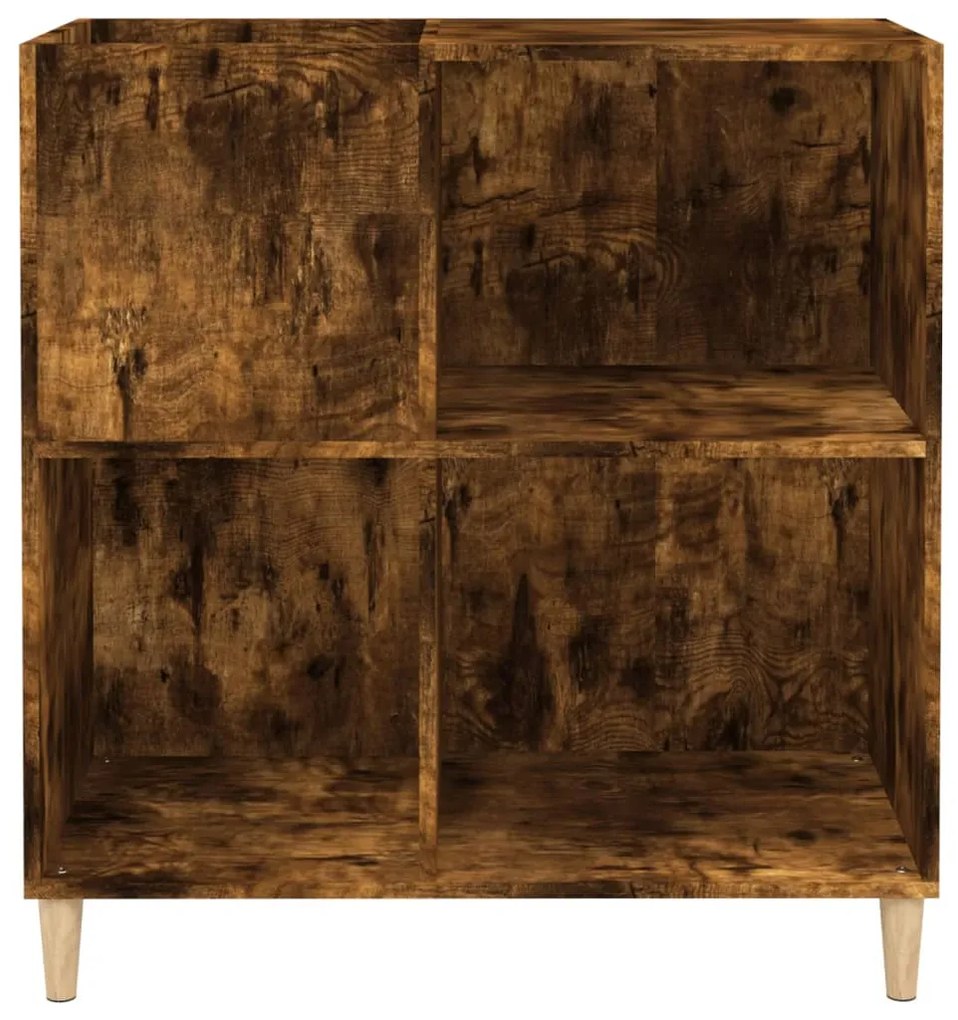 Armário p/ discos 84,5x38x89 cm deriv. madeira carvalho fumado