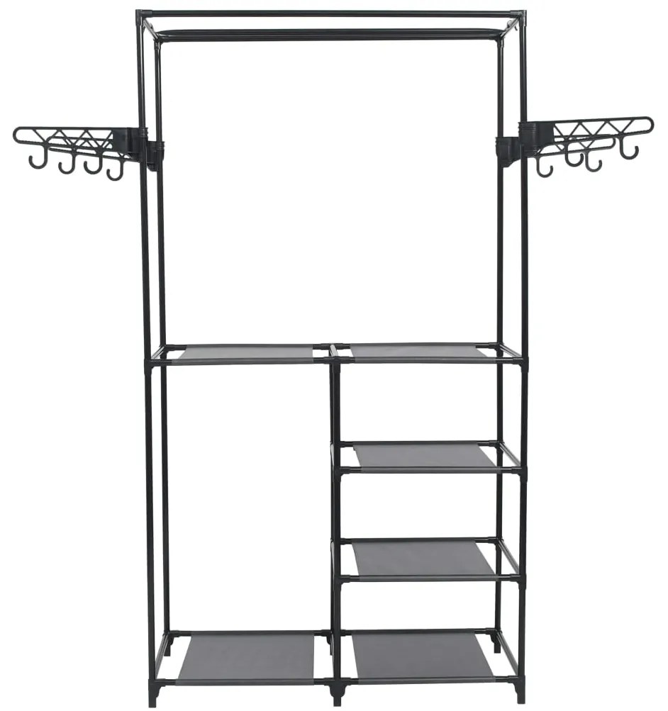 Suporte para roupas aço e tecido não tecido 87x44x158 cm preto