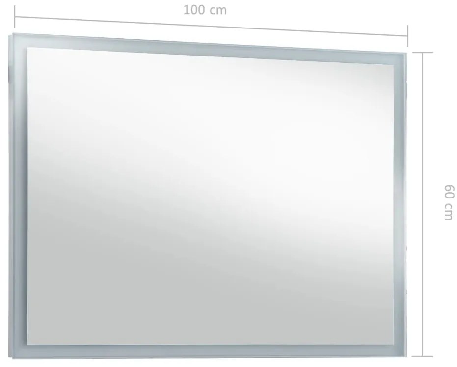 Espelho de parede LED para casa de banho 100x60 cm