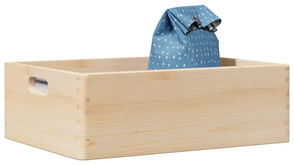 Caixa de madeira com pegas 40x30x13 cm pinho de madeira maciça