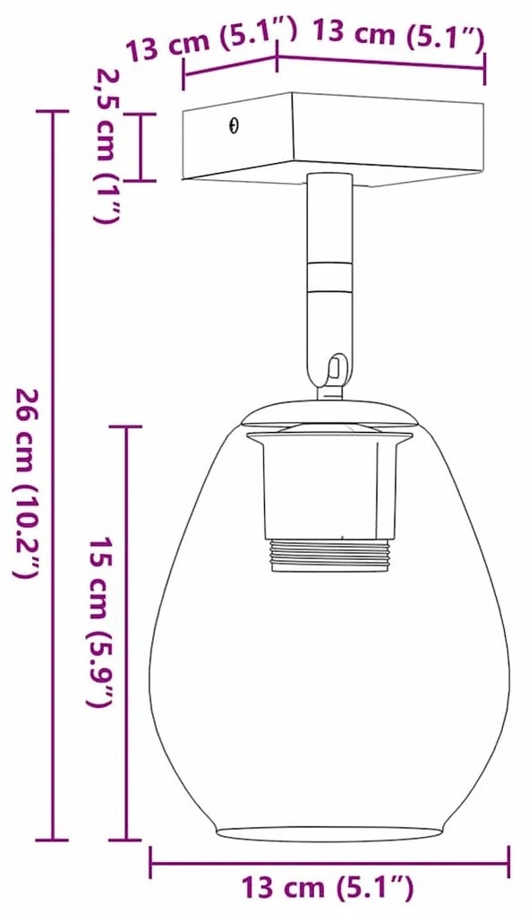 Luminárias de Teto vidaXL com Abajur de Vidro Ajustável Antracite E27