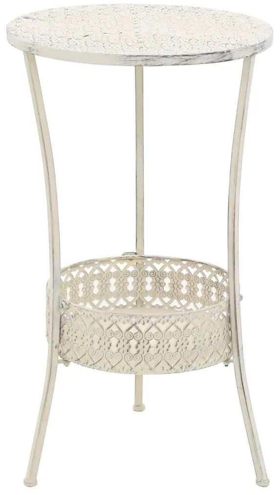 Mesa bistrô estilo vintage redonda metal 40x70 cm branco