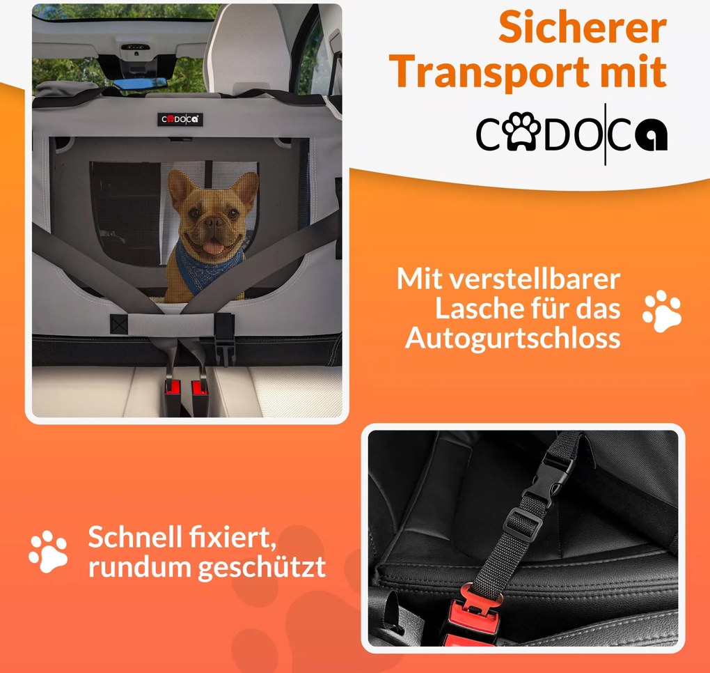 Transportadora dobrável para cães XL 82x58x58cm Cinza