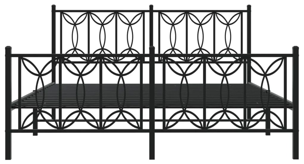 Estrutura de cama sem colchão com pés 160x200 cm preto