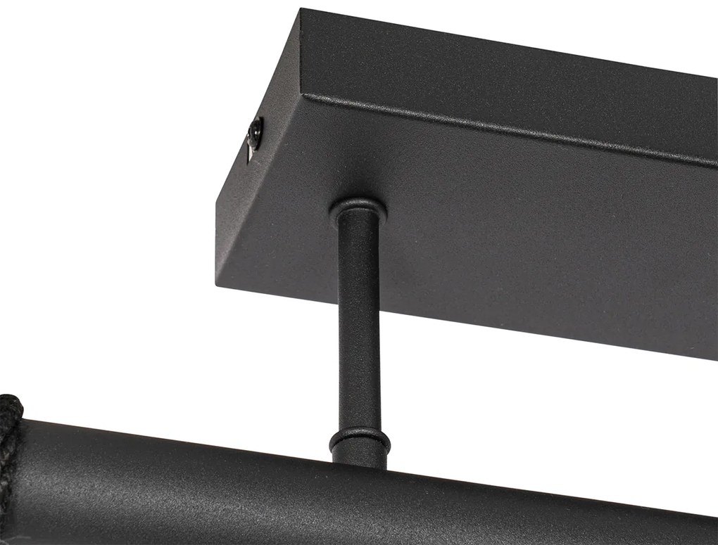 Candeeiro de suspensão industrial preto 3 luzes - Flor Industrial