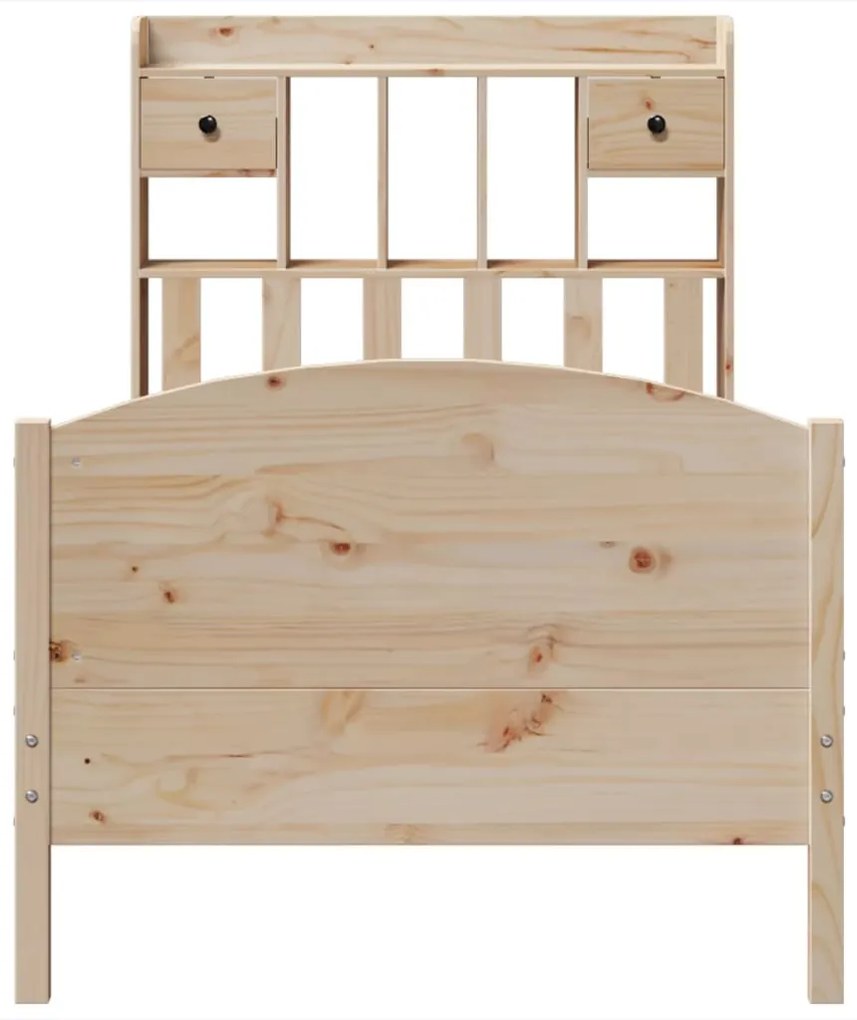 Cama com estante sem colchão 100x200 cm pinho maciço