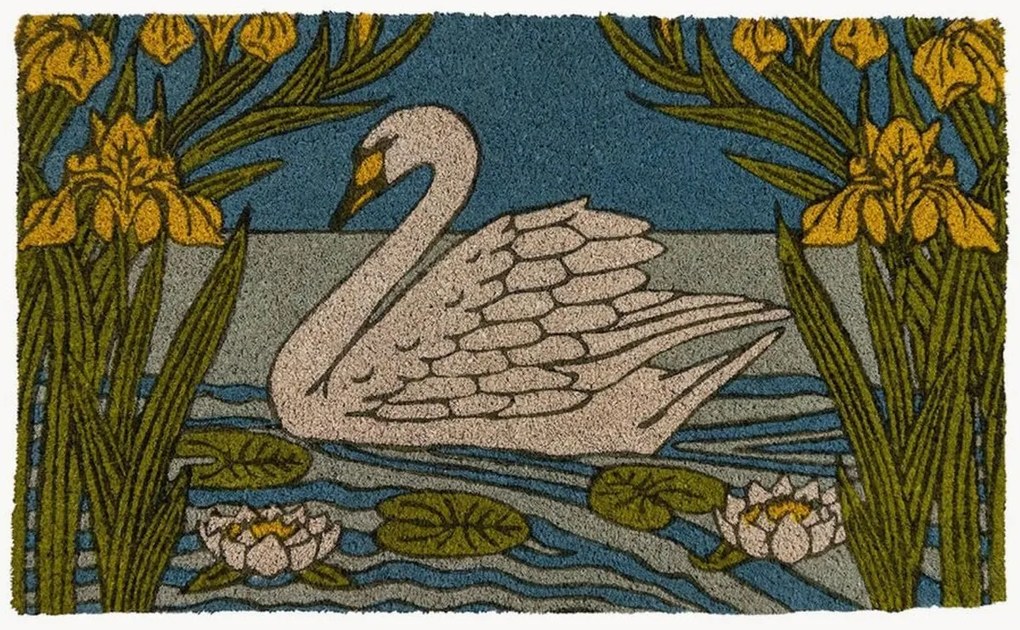 Tapete de entrada em coco Swan