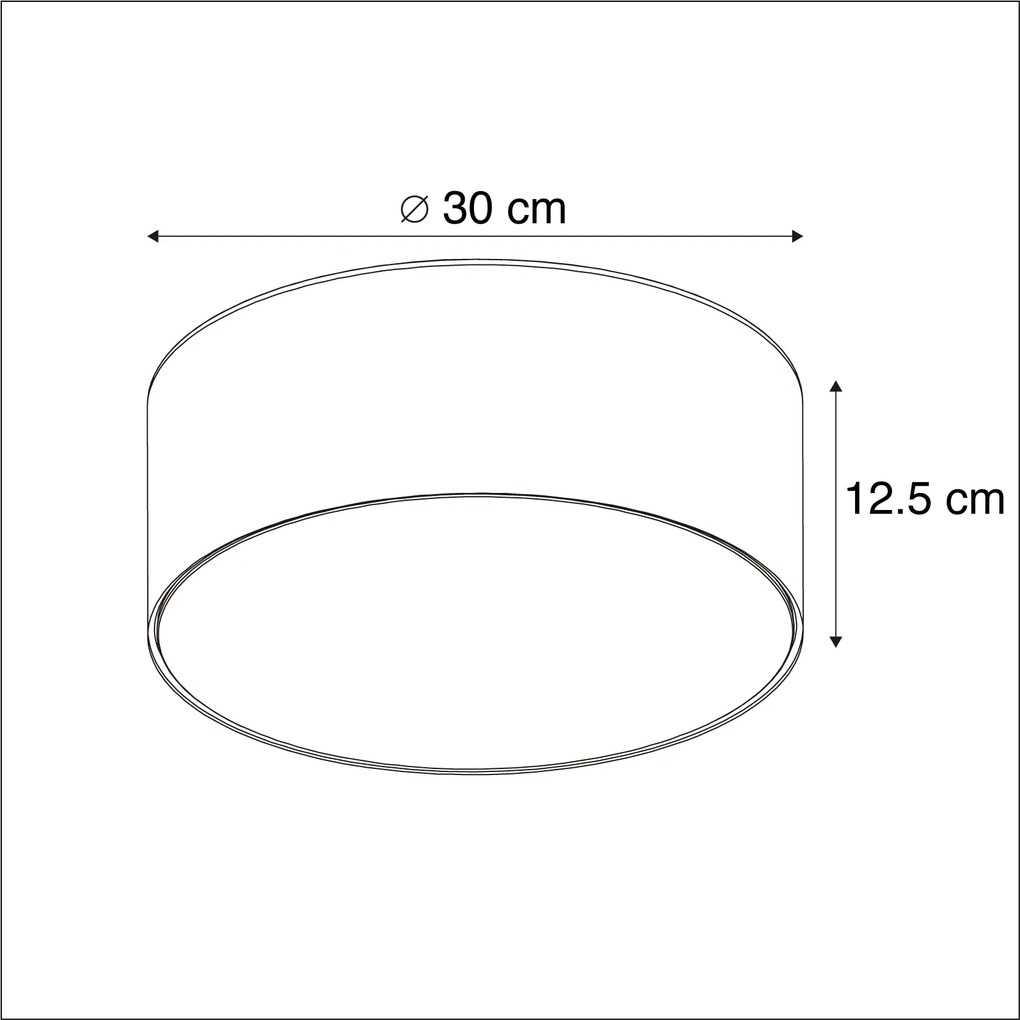 Lâmpada de teto verde 30 cm com LED - Drum LED Moderno