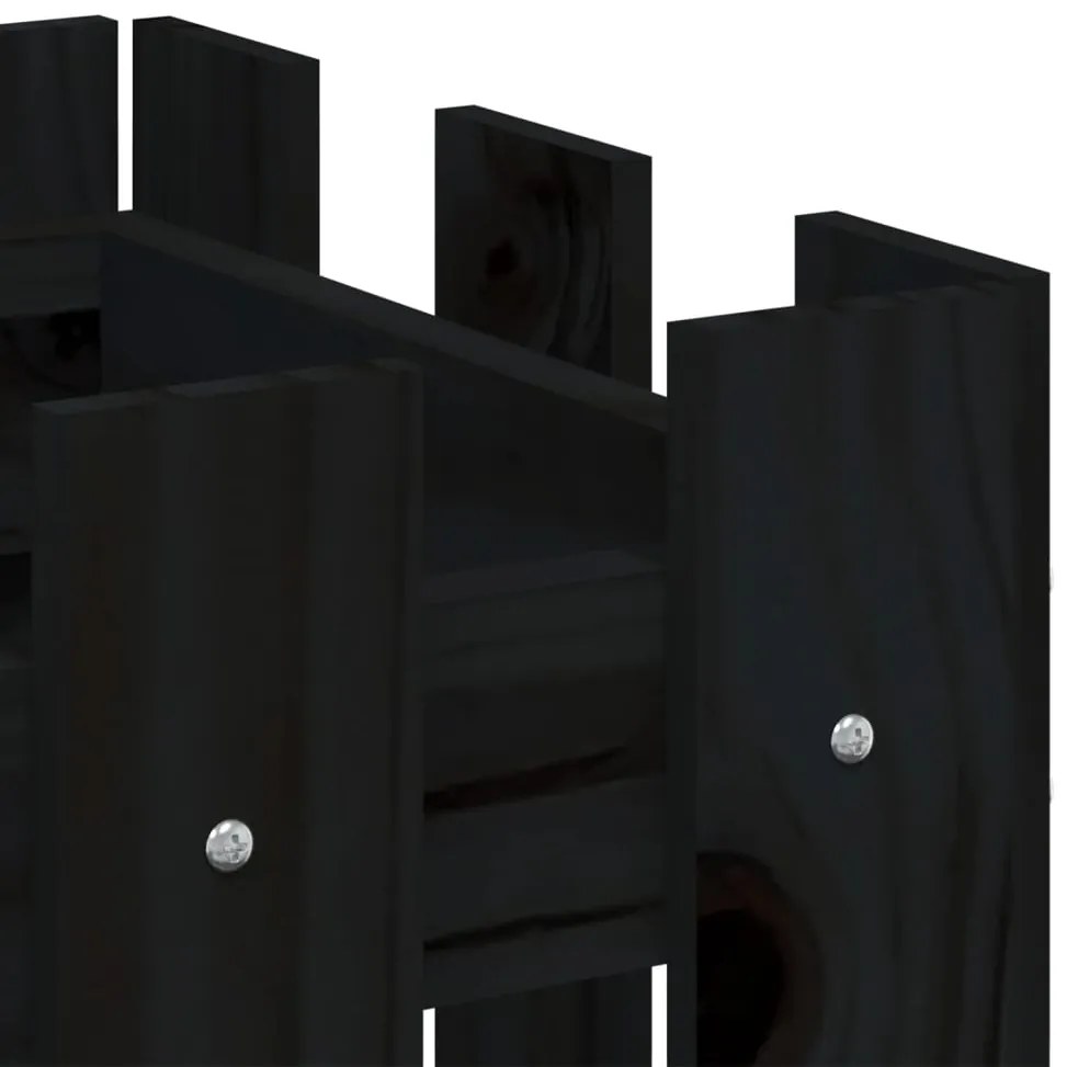 Canteiro elevado c/ design cerca 100x30x30cm pinho maciço preto