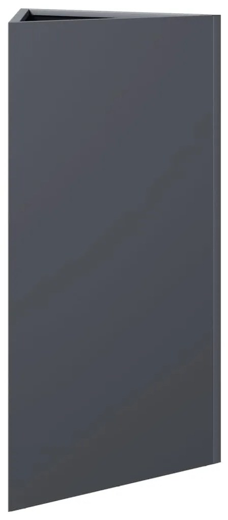 Vaso/floreira de jardim triangular 40x34,5x70 cm aço antracite