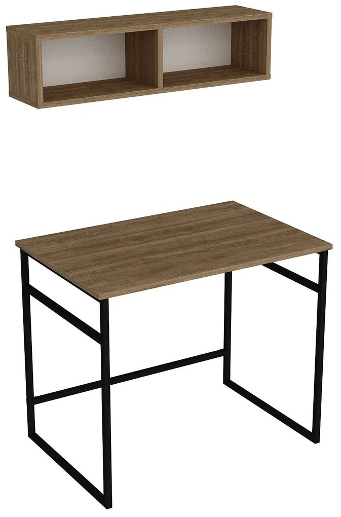 Secretária de Estudo Gama - Carvalho Preto - 90x75x60 cm