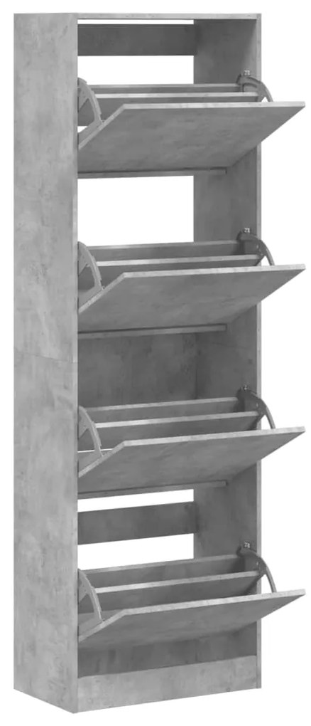 Sapateira c/ 4 gavetas articuladas 60x34x187,5 cm cinza cimento