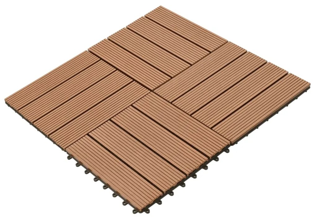 Ladrilhos de pavimento 22 pcs WPC 2m² 30x30 cm castanho