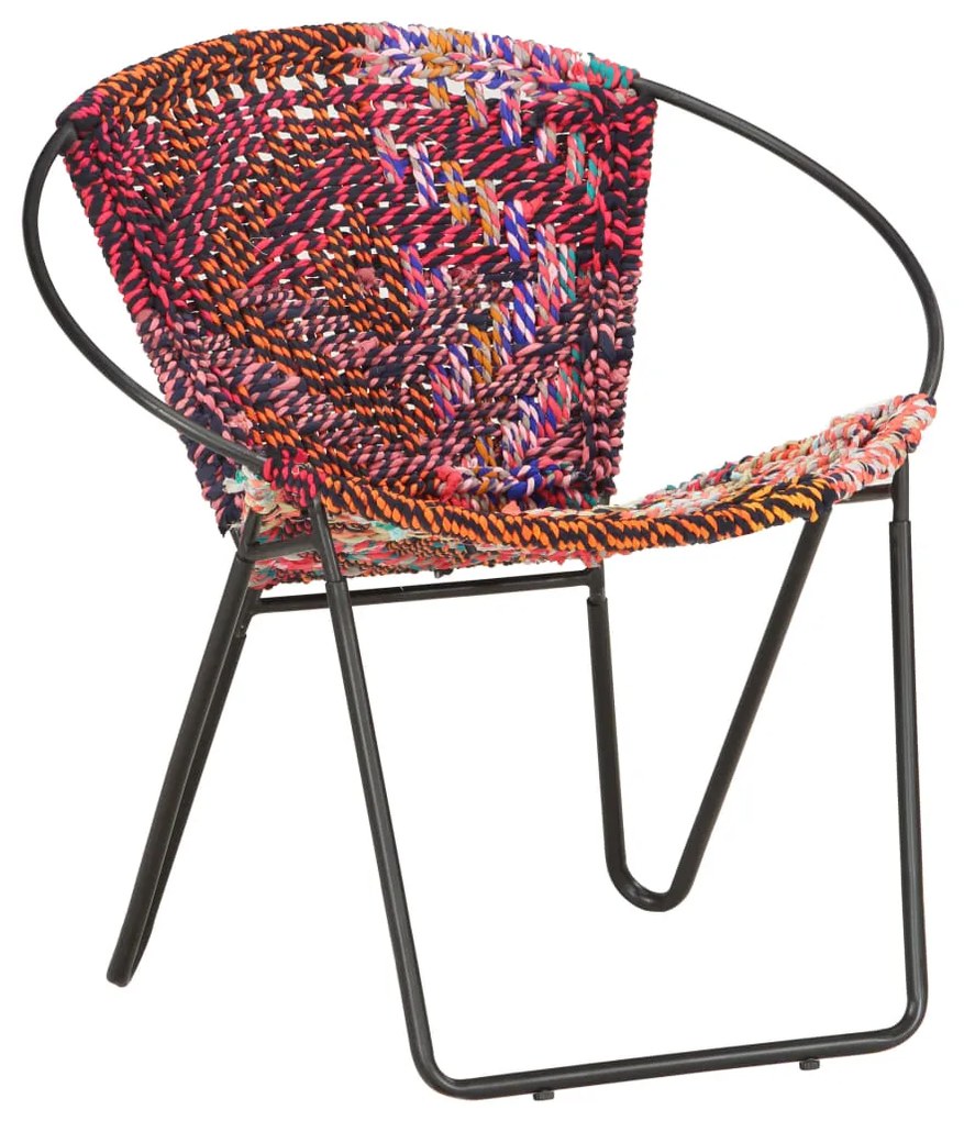 Cadeira circular em tecido chenille multicolorido