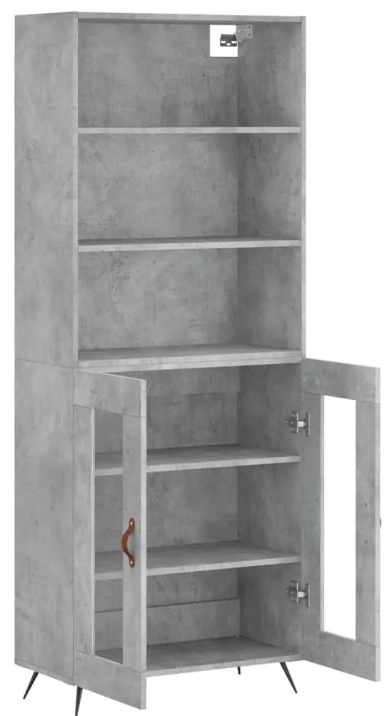 Armário alto 69,5x34x180 cm derivados de madeira cinza cimento
