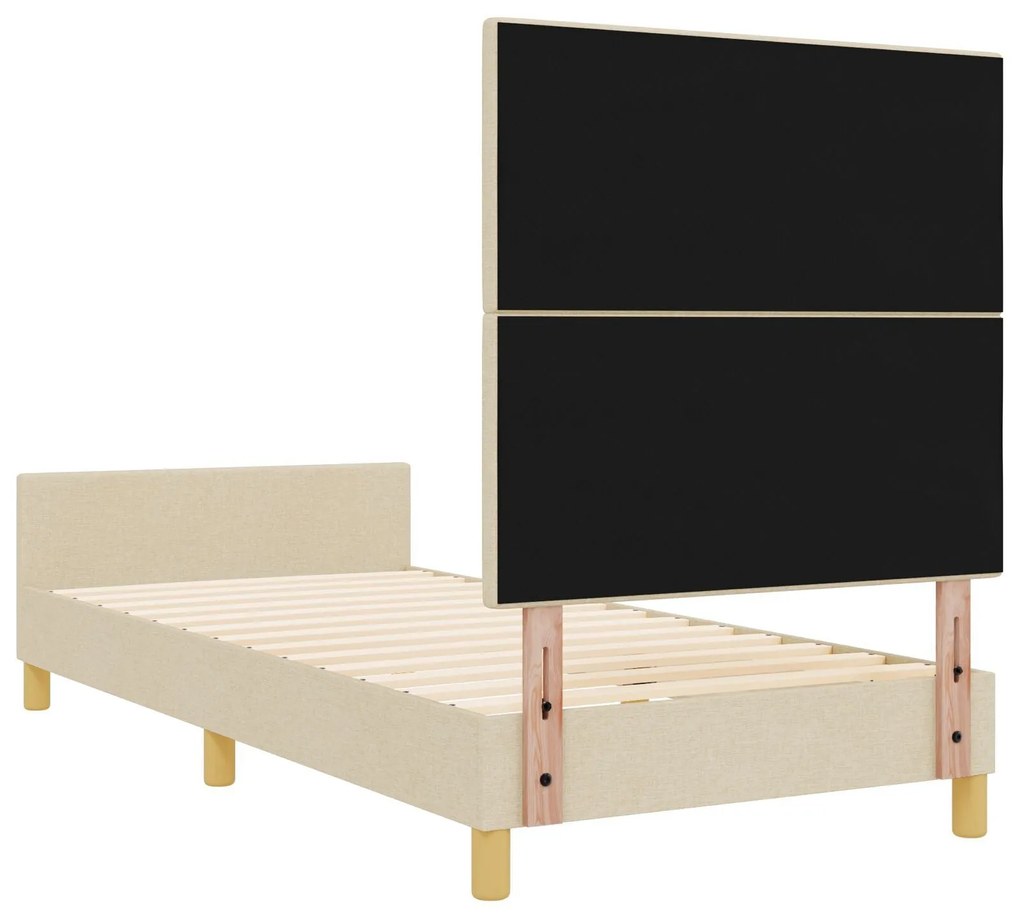 Cama vidaXL Creme 90x190 cm em Tecido
