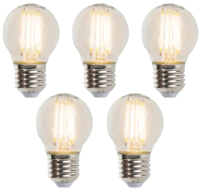 Conjunto de 5 Lâmpadas LED Globo E27 Dimerizáveis 5W 470lm 2700K