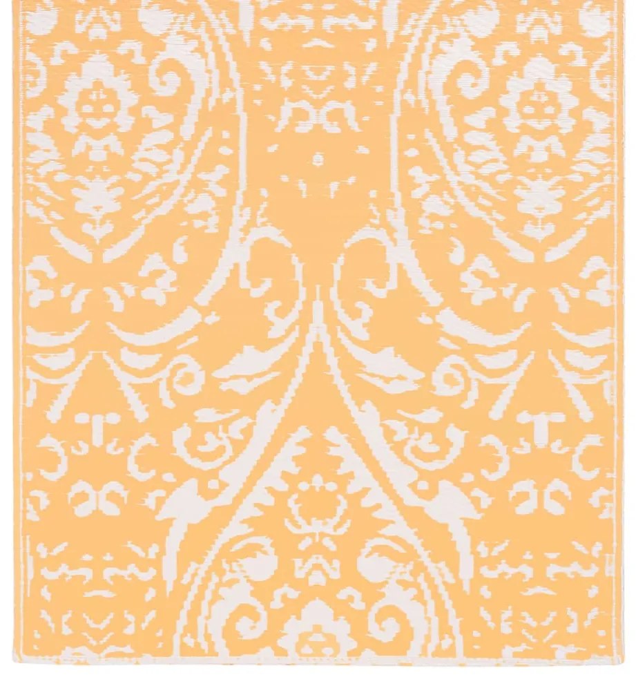 Tapete de exterior 80x150 cm PP laranja e branco