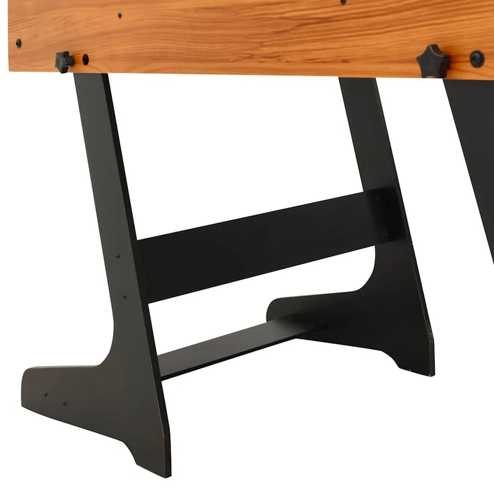 Mesa de matraquilhos dobrável 121x61x80 cm castanho-claro