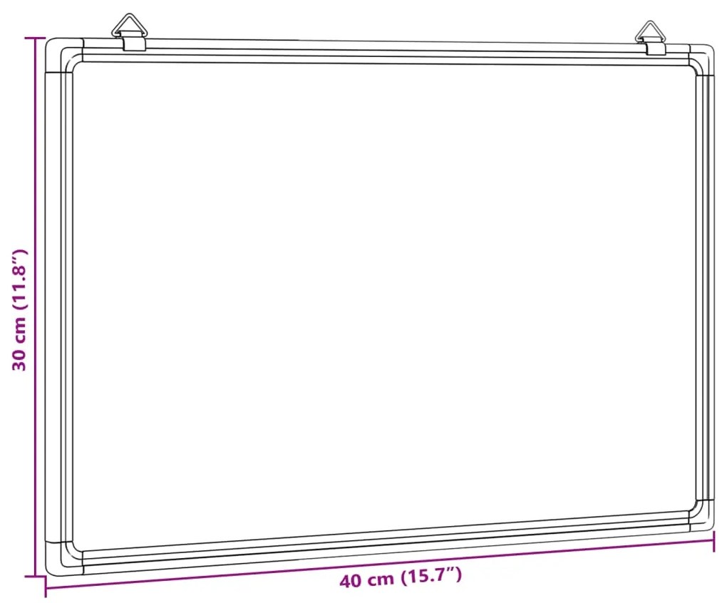 Quadro branco magnético 40x30x1,7 cm alumínio