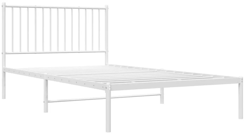 Estrutura de cama em metal com cabeceira 107x203 cm branco