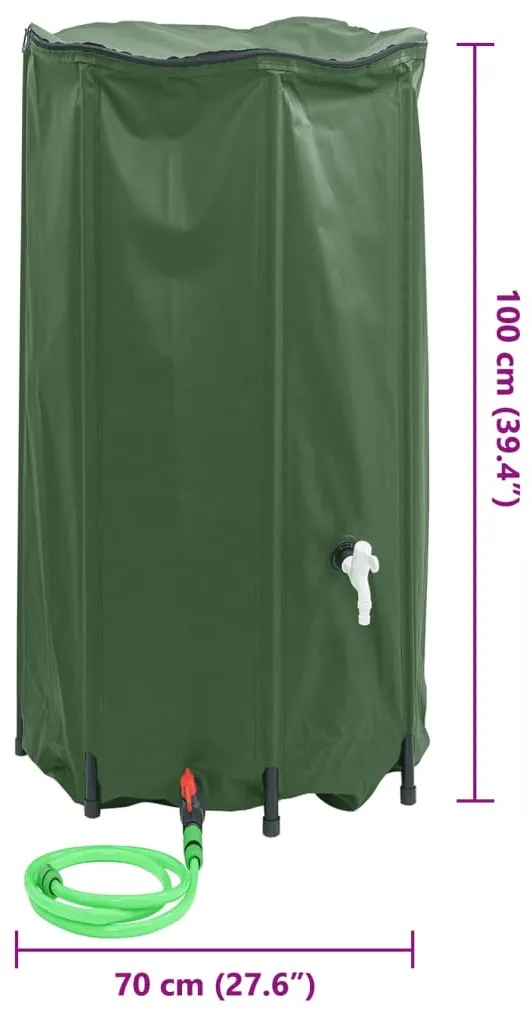 Depósito de água dobrável com torneira 380 L PVC