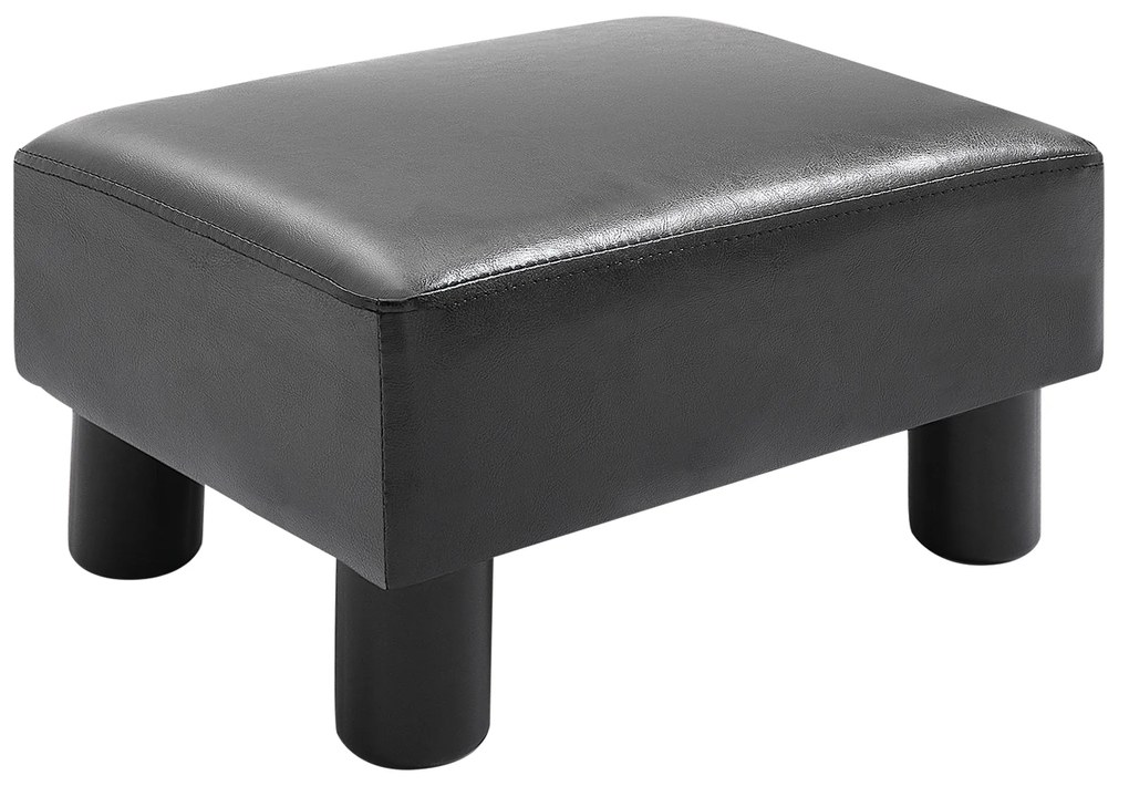 HOMCOM Apoio Pés Octomano Banco Pequeno Estofado Pele Sintética Assento Acolchoado Confortável 40x30x24 cm Preto | Aosom Portugal