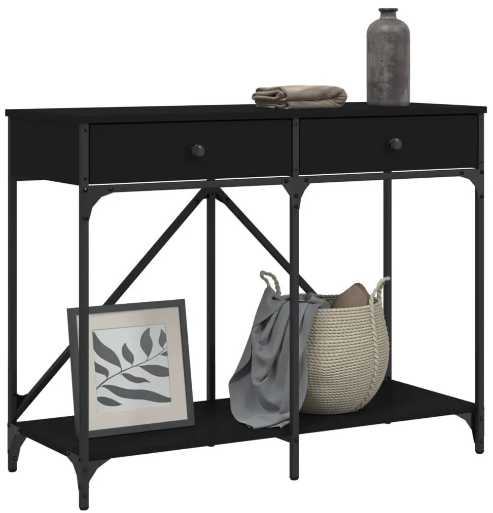 Mesa consola 100x39x78,5 cm derivados de madeira preto