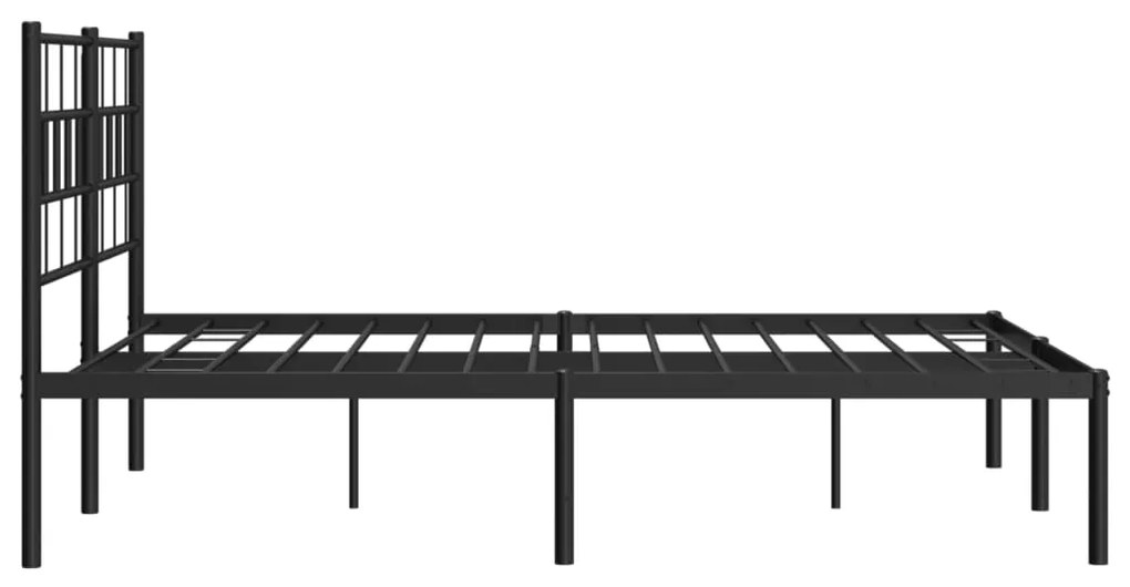 Estrutura de cama com cabeceira 120x200 cm metal preto