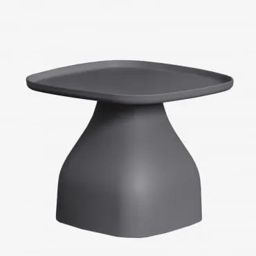 Mesa Lateral Quadrada (48x48 Cm) Jubarri Cinza Grafito & ↑38 Cm - Sklum