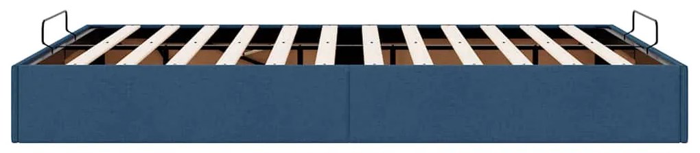 Estrutura de cama otomana sem colchão 140x190 cm tecido azul