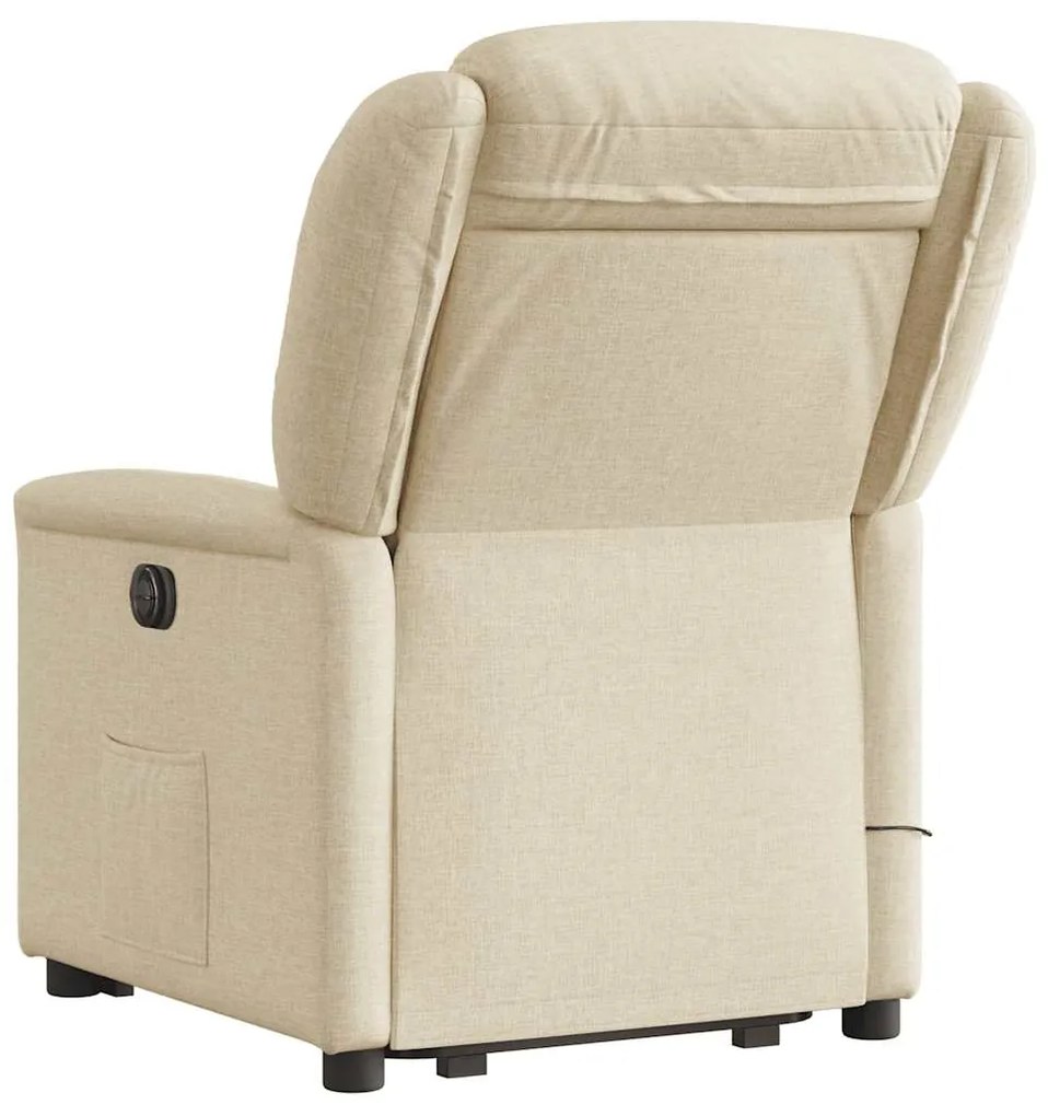 Poltrona elevatória de massagens tecido cor creme