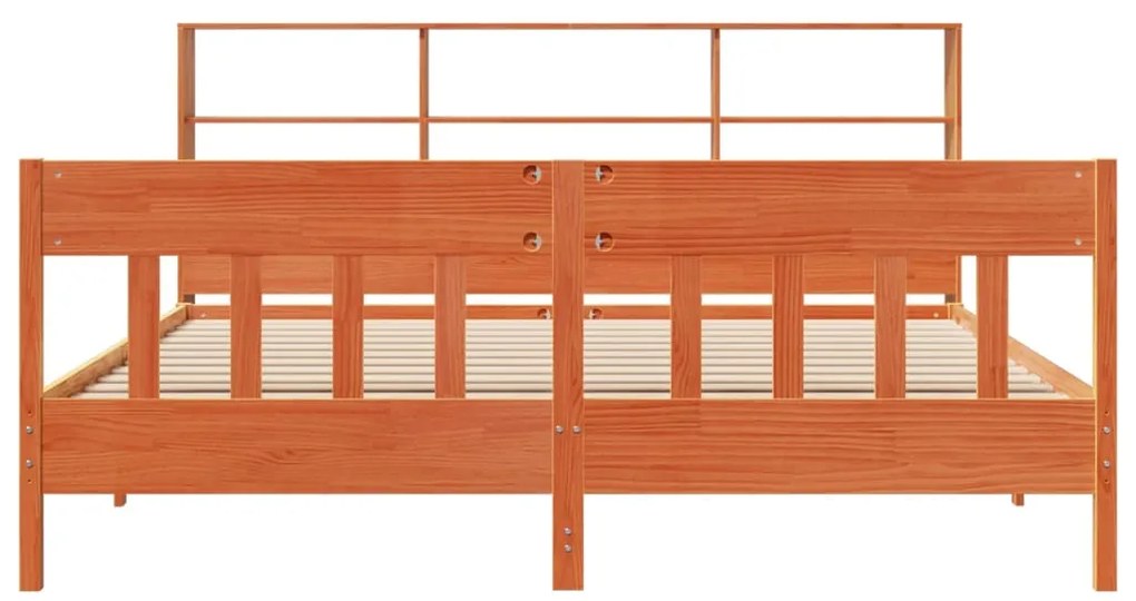 Cama sem colchão 180x200 cm pinho maciço castanho-mel