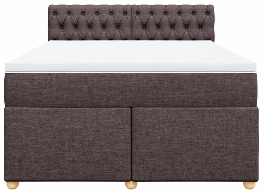 Cama com molas/colchão 140x190 cm tecido castanho-escuro