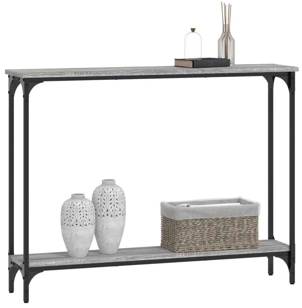 Mesa consola 100x22,5x75cm derivados de madeira cinzento sonoma