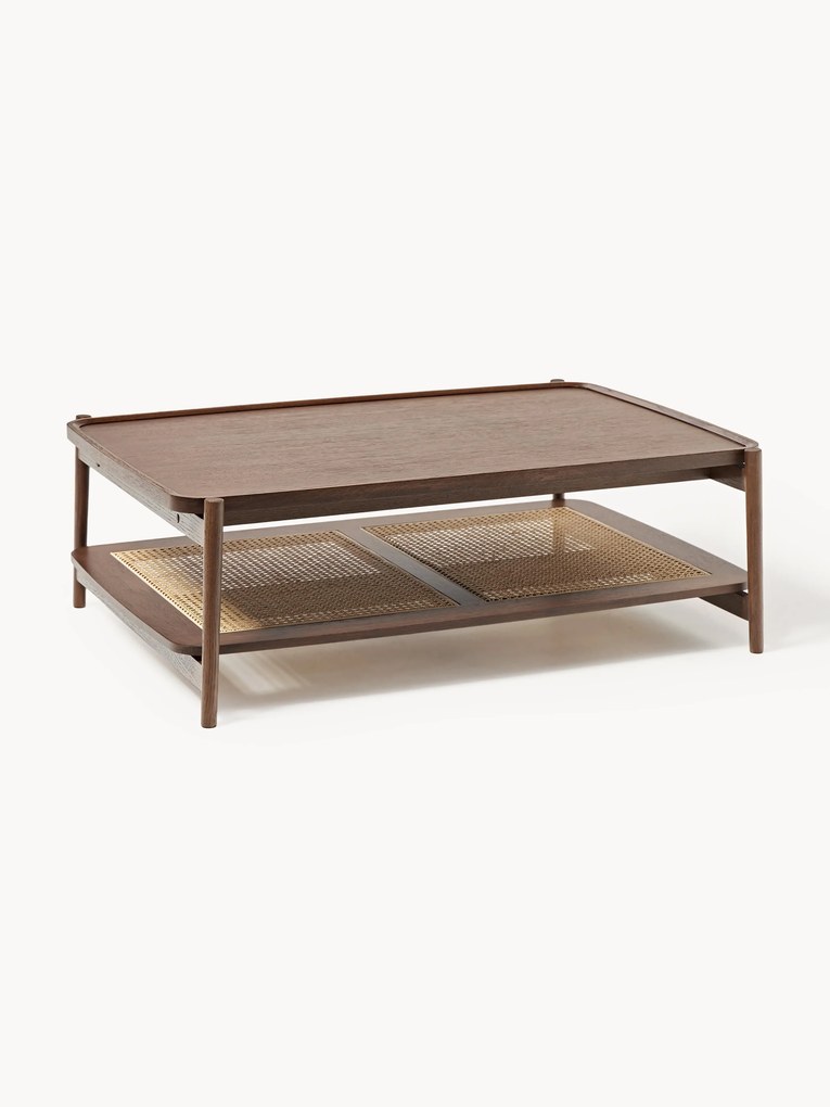 Mesa de centro em madeira com vime vienense Libby