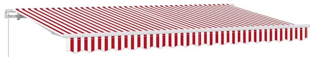 Toldo Retrátil Vermelho e Branco 400x200 cm 400 x 200 cm 4x2 m
