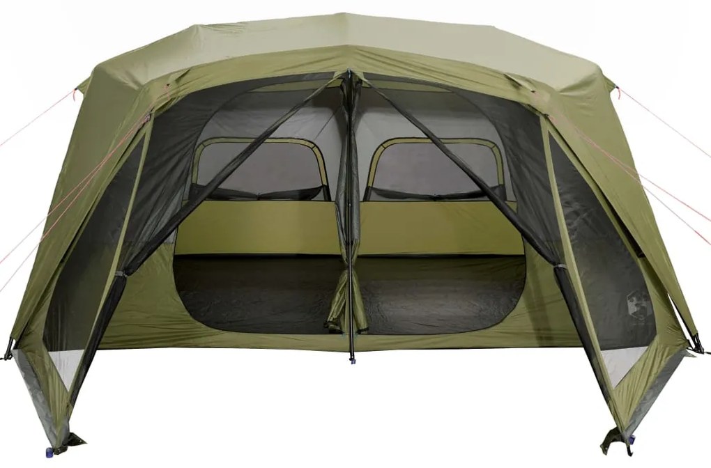 Tenda familiar 10 pessoas libertação rápida impermeável verde