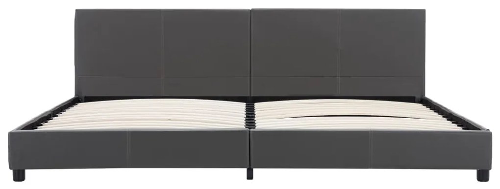 Estrutura de cama 180x200 cm couro artificial cinzento