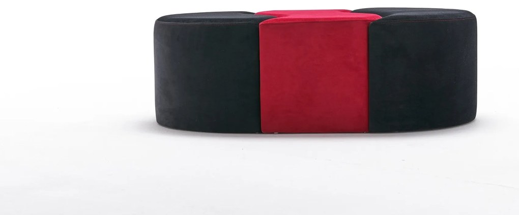 Pouffe Alya Puf – Black Red – 120 cm x 40 cm x 80 cm