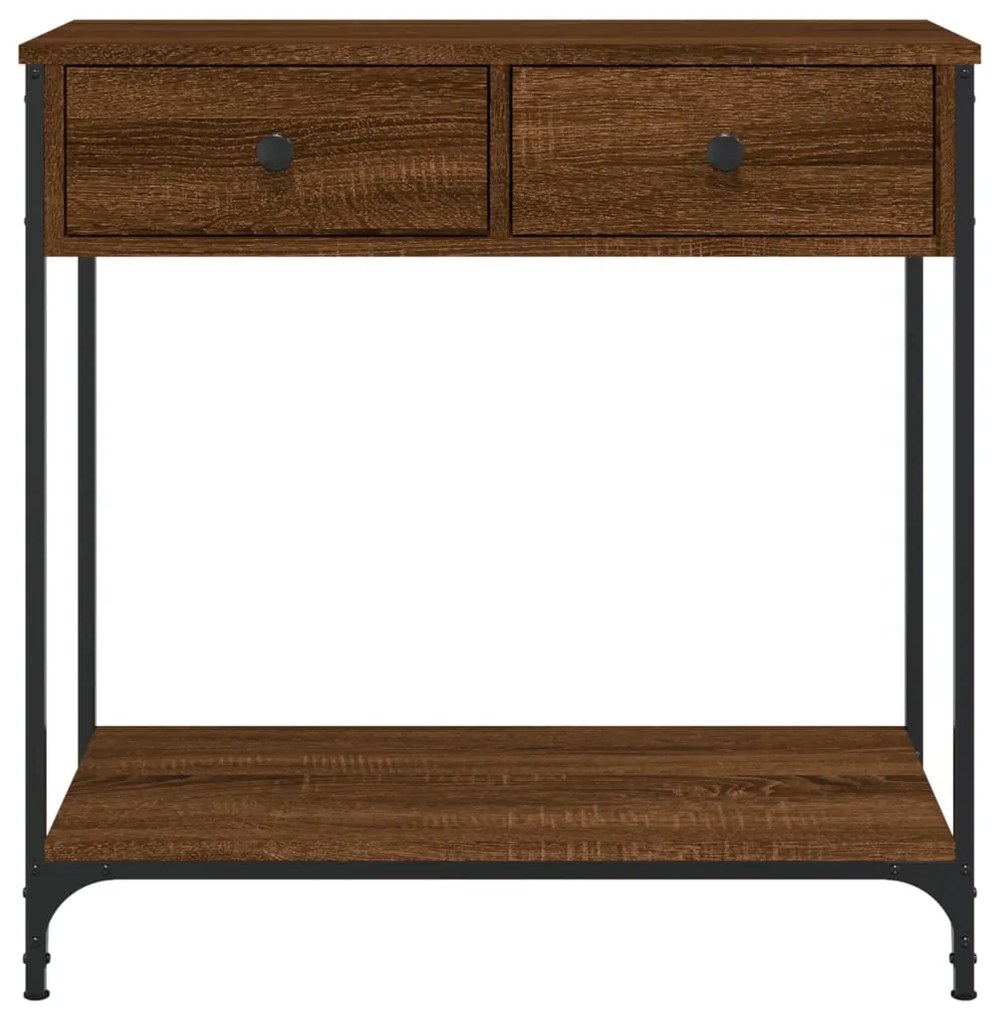 Mesa consola 75x34,5x75 cm derivados madeira carvalho castanho