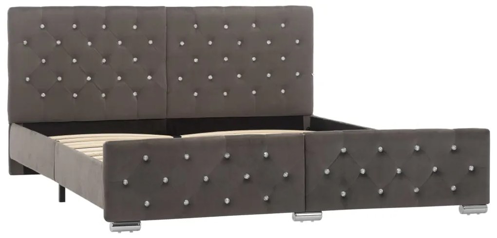 Estrutura de cama 160x200 cm veludo cinzento
