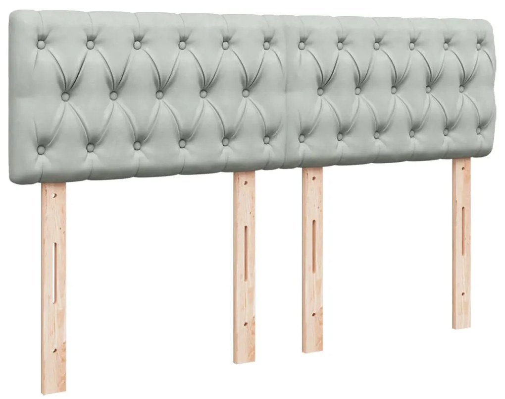 Cama com molas/colchão 160x200 cm veludo cinzento-claro