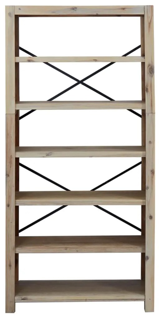Estante com 6 prateleiras 80x30x170 cm madeira de acácia maciça
