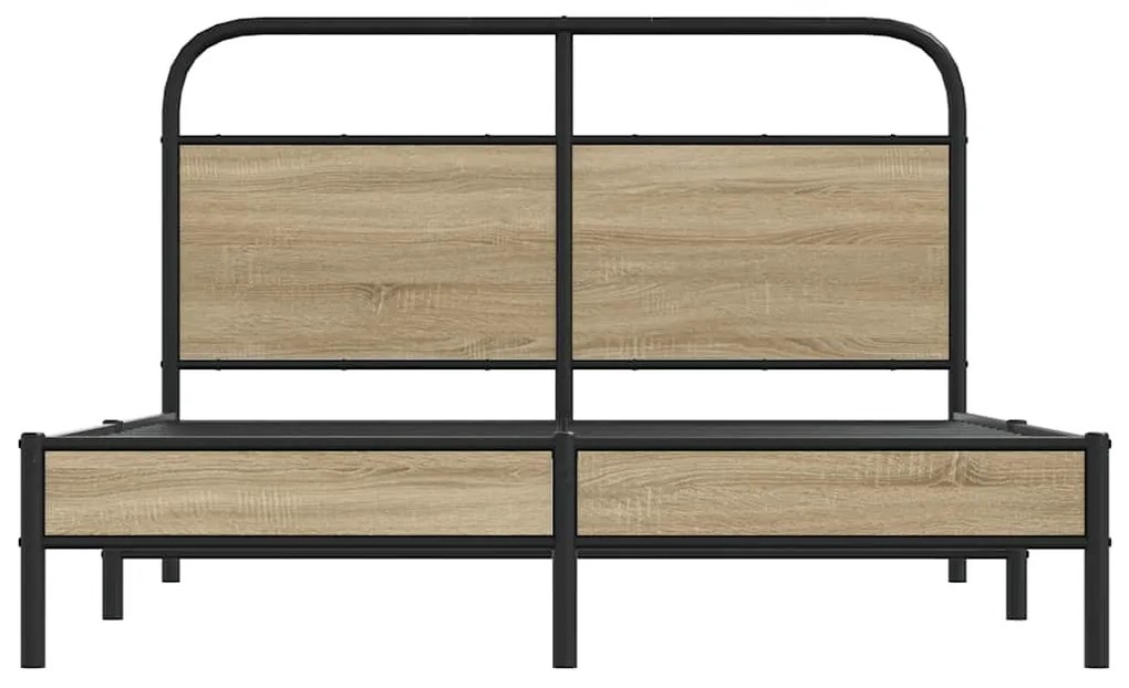 Estrutura cama s/ colchão derivados de madeira carvalho fumado