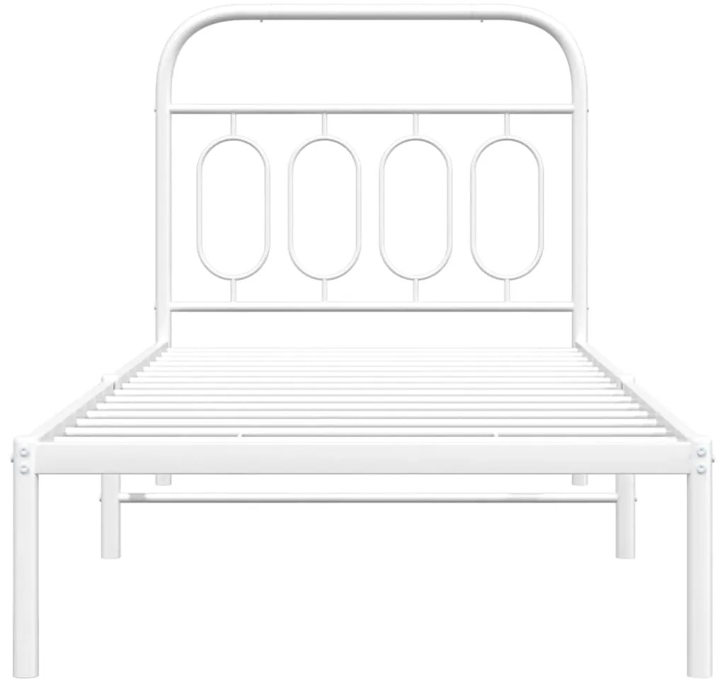 Estrutura de cama com cabeceira 90x200 cm metal branco