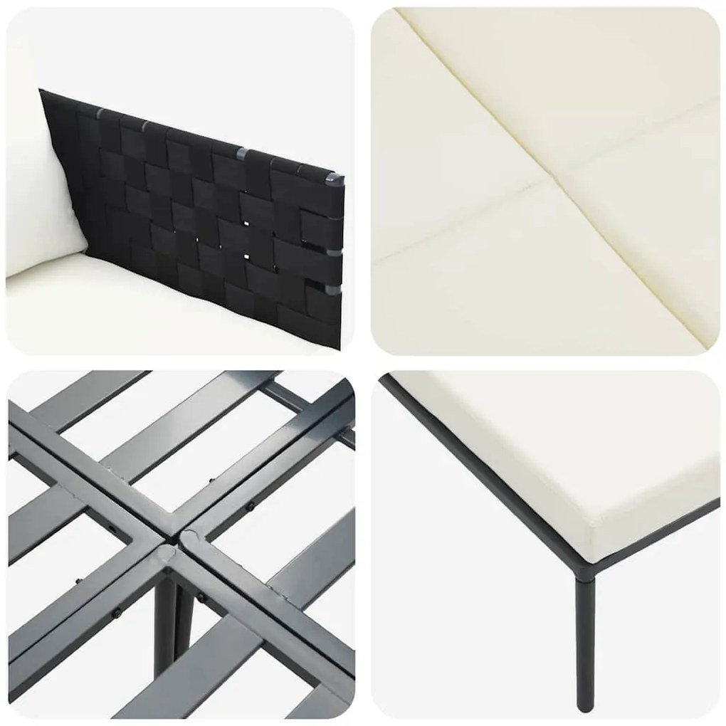 Espreguiçadeira vidaXL com almofadas para 2 pessoas Antacita 115x153x6