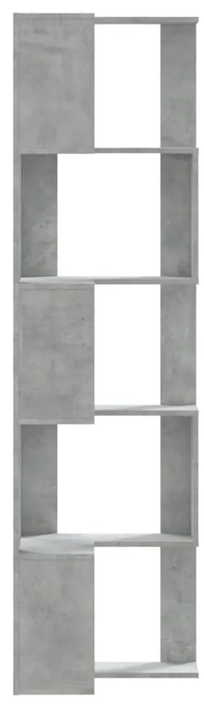 Estante canto 5 prateleiras derivados madeira cinzento cimento