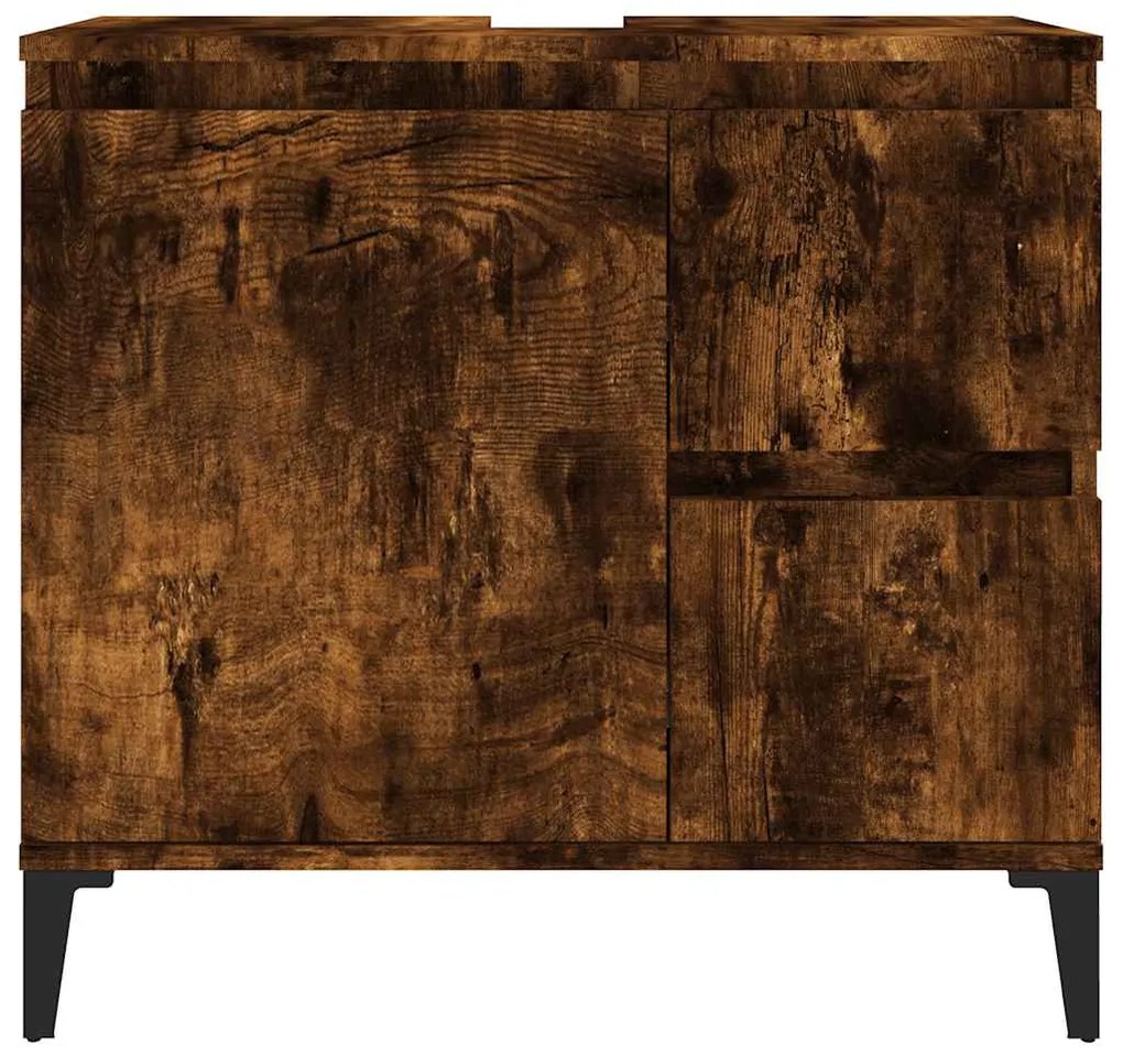 Armário casa de banho 65x33x60 cm madeira carvalho fumado