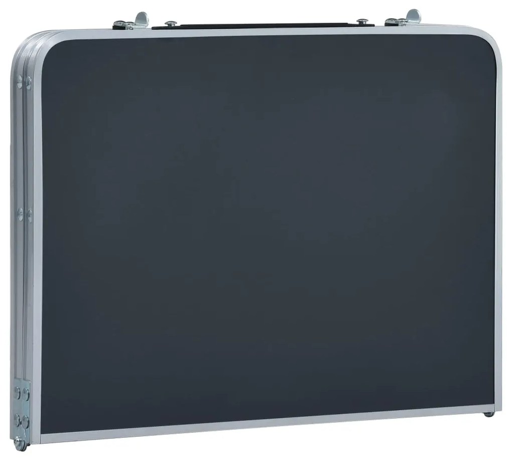 Mesa de campismo dobrável 60x40 cm alumínio cinzento